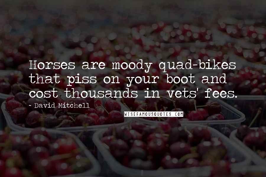 David Mitchell Quotes: Horses are moody quad-bikes that piss on your boot and cost thousands in vets' fees.