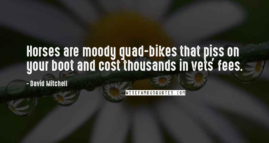 David Mitchell Quotes: Horses are moody quad-bikes that piss on your boot and cost thousands in vets' fees.