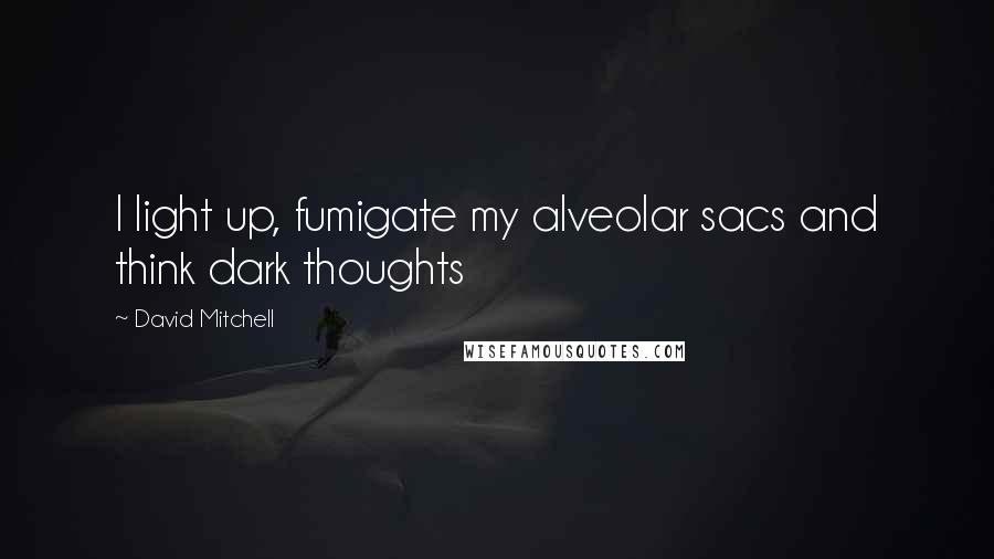 David Mitchell Quotes: I light up, fumigate my alveolar sacs and think dark thoughts