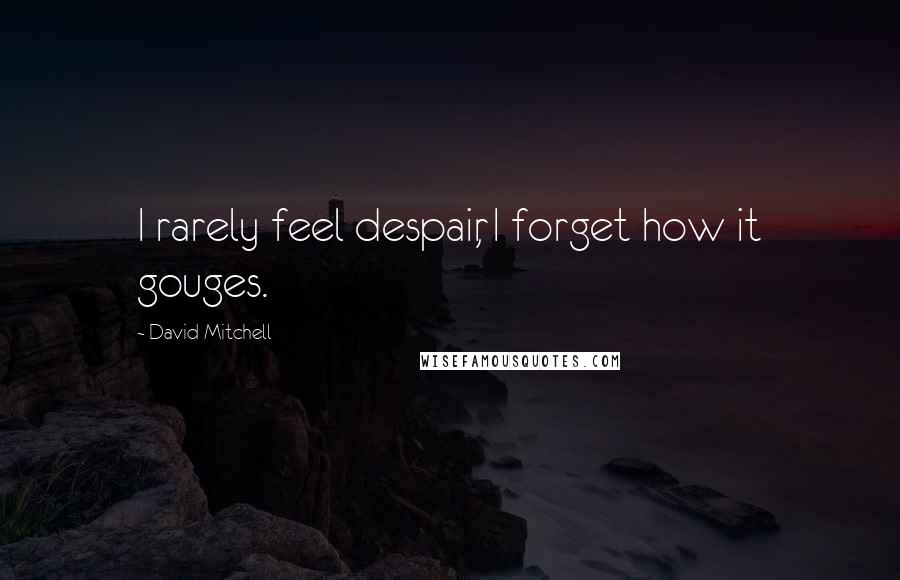 David Mitchell Quotes: I rarely feel despair, I forget how it gouges.