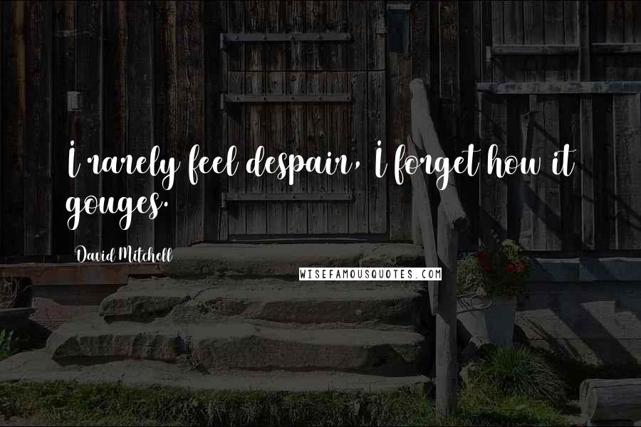 David Mitchell Quotes: I rarely feel despair, I forget how it gouges.