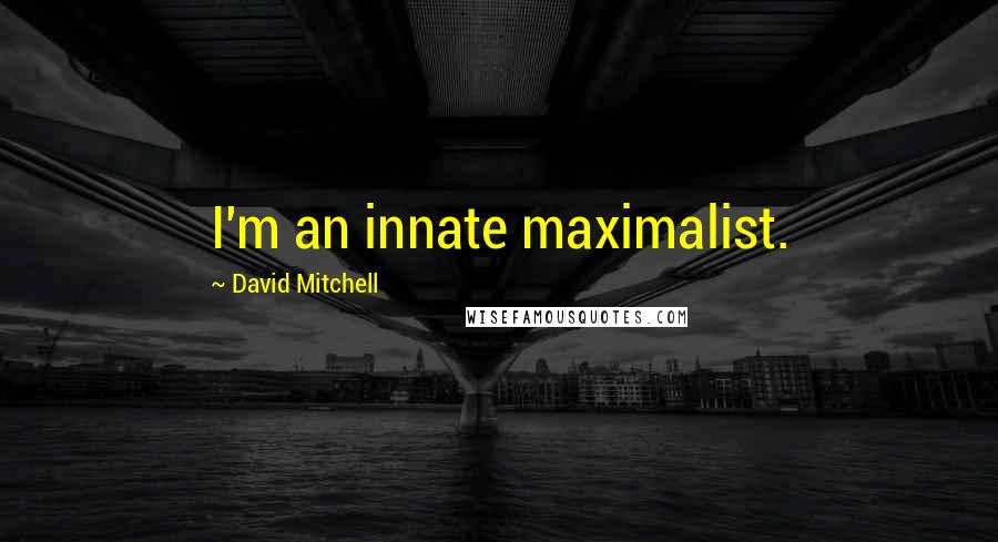 David Mitchell Quotes: I'm an innate maximalist.