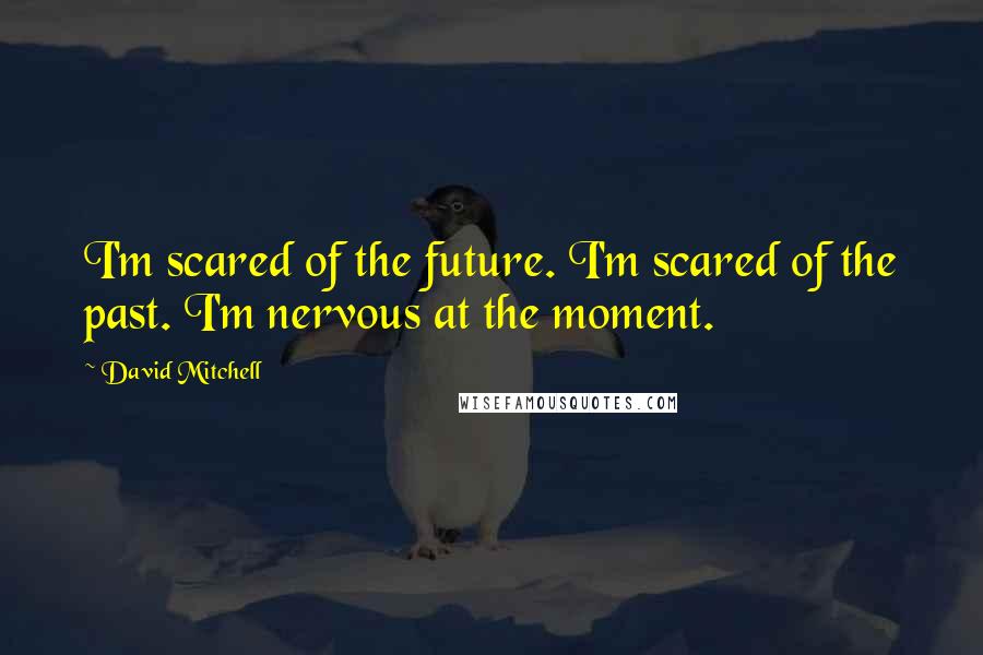 David Mitchell Quotes: I'm scared of the future. I'm scared of the past. I'm nervous at the moment.