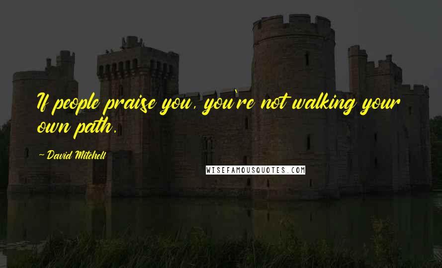 David Mitchell Quotes: If people praise you, you're not walking your own path.