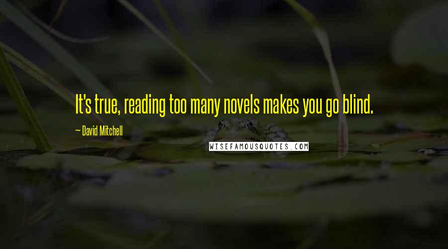 David Mitchell Quotes: It's true, reading too many novels makes you go blind.
