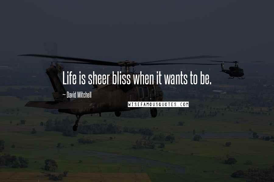 David Mitchell Quotes: Life is sheer bliss when it wants to be.