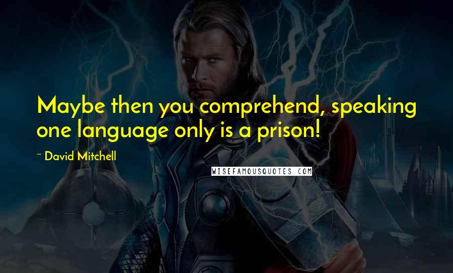 David Mitchell Quotes: Maybe then you comprehend, speaking one language only is a prison!