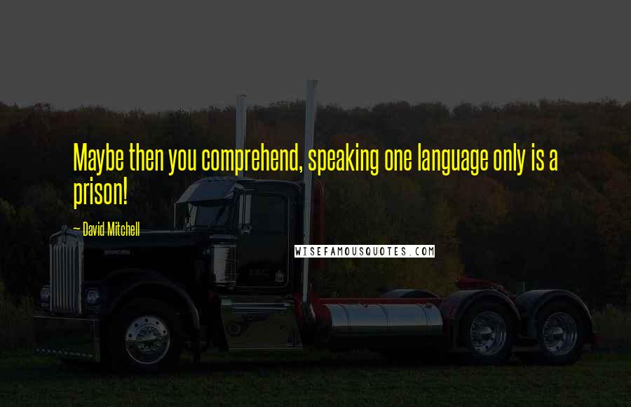 David Mitchell Quotes: Maybe then you comprehend, speaking one language only is a prison!