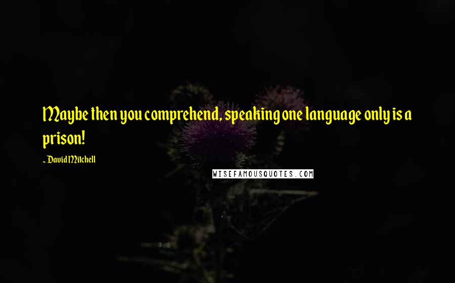 David Mitchell Quotes: Maybe then you comprehend, speaking one language only is a prison!