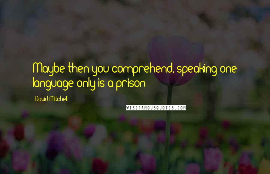 David Mitchell Quotes: Maybe then you comprehend, speaking one language only is a prison!