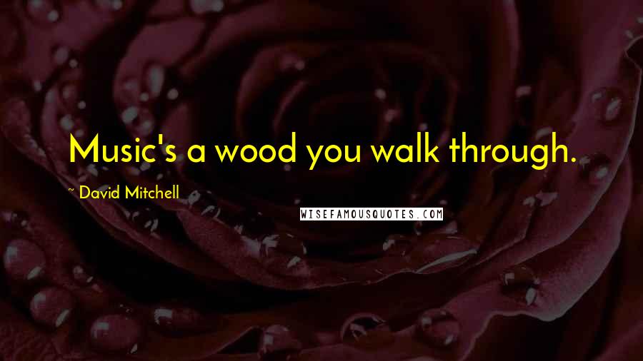 David Mitchell Quotes: Music's a wood you walk through.