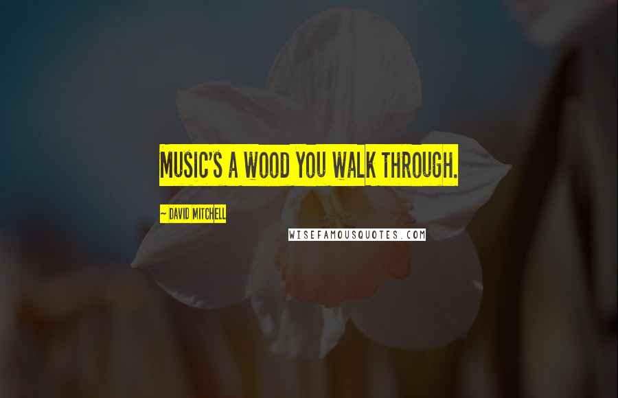 David Mitchell Quotes: Music's a wood you walk through.