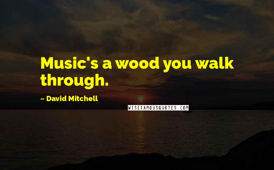 David Mitchell Quotes: Music's a wood you walk through.