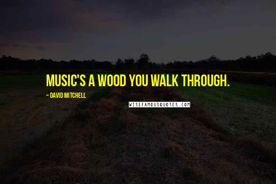 David Mitchell Quotes: Music's a wood you walk through.