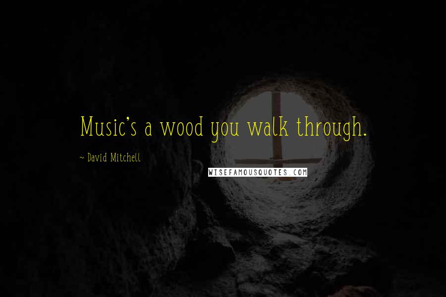 David Mitchell Quotes: Music's a wood you walk through.