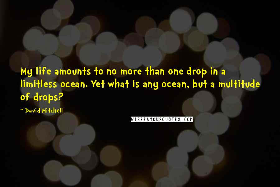 David Mitchell Quotes: My life amounts to no more than one drop in a limitless ocean. Yet what is any ocean, but a multitude of drops?