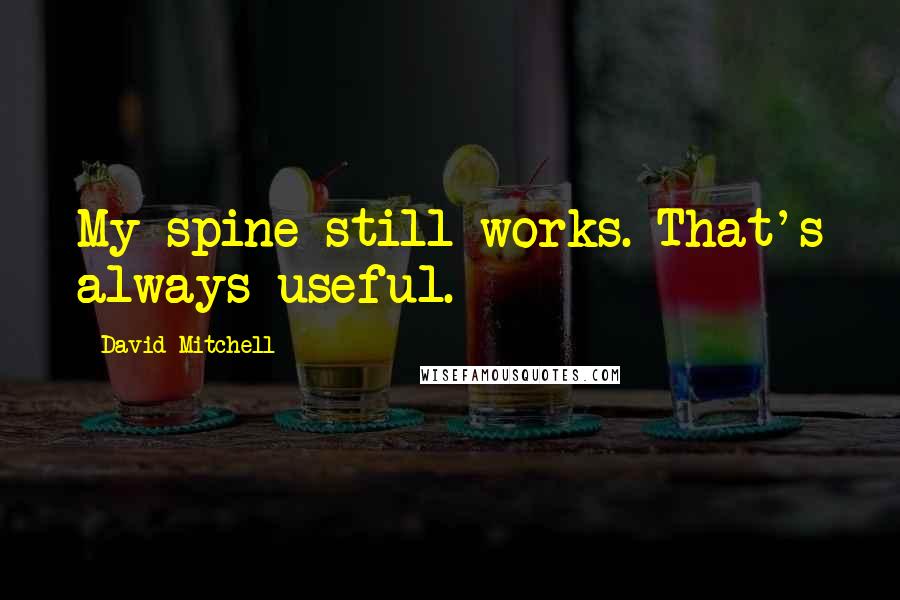 David Mitchell Quotes: My spine still works. That's always useful.