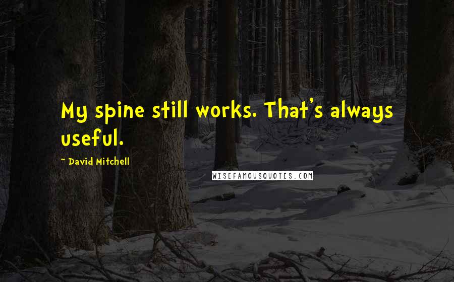 David Mitchell Quotes: My spine still works. That's always useful.