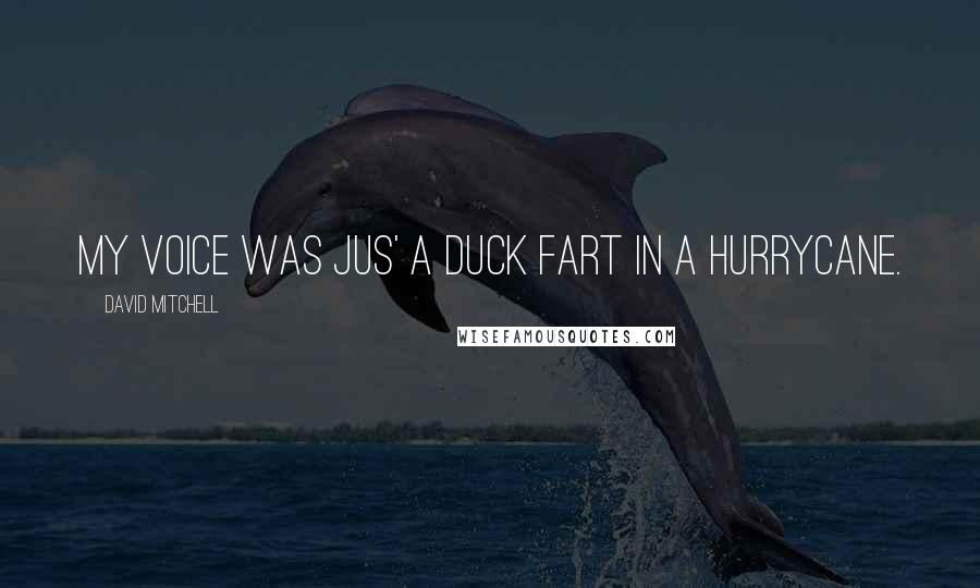 David Mitchell Quotes: My voice was jus' a duck fart in a hurrycane.