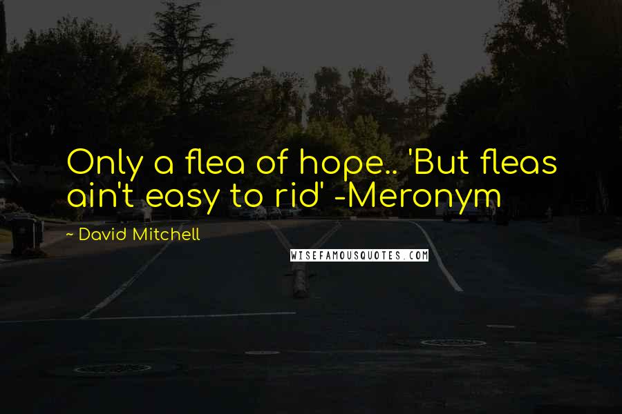 David Mitchell Quotes: Only a flea of hope.. 'But fleas ain't easy to rid' -Meronym
