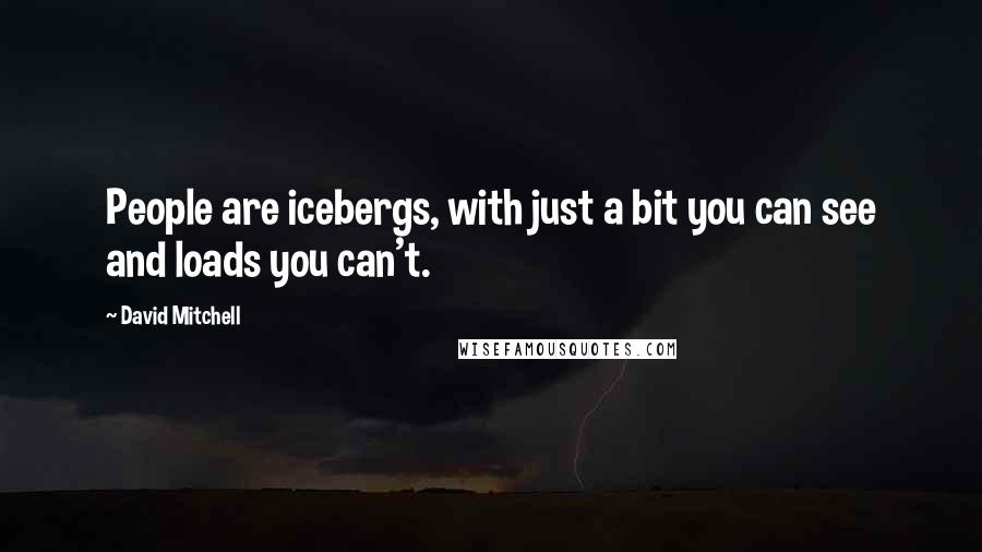 David Mitchell Quotes: People are icebergs, with just a bit you can see and loads you can't.