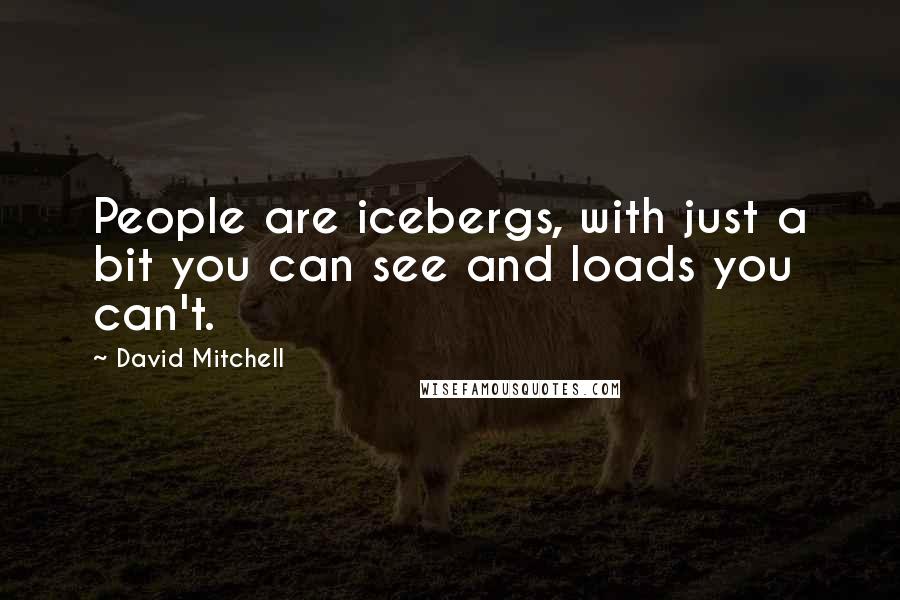 David Mitchell Quotes: People are icebergs, with just a bit you can see and loads you can't.