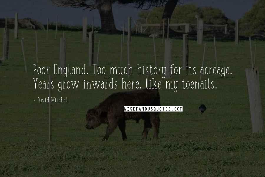 David Mitchell Quotes: Poor England. Too much history for its acreage. Years grow inwards here, like my toenails.