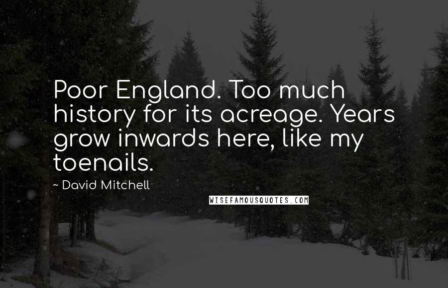 David Mitchell Quotes: Poor England. Too much history for its acreage. Years grow inwards here, like my toenails.