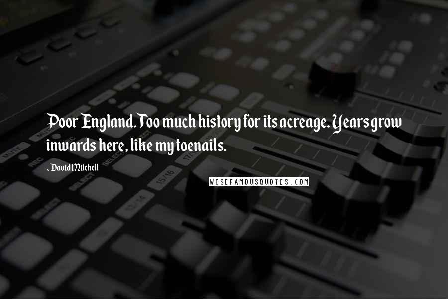 David Mitchell Quotes: Poor England. Too much history for its acreage. Years grow inwards here, like my toenails.