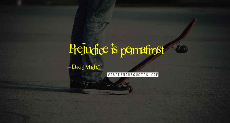 David Mitchell Quotes: Prejudice is permafrost