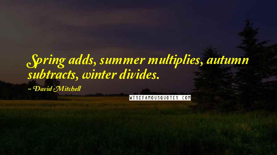 David Mitchell Quotes: Spring adds, summer multiplies, autumn subtracts, winter divides.