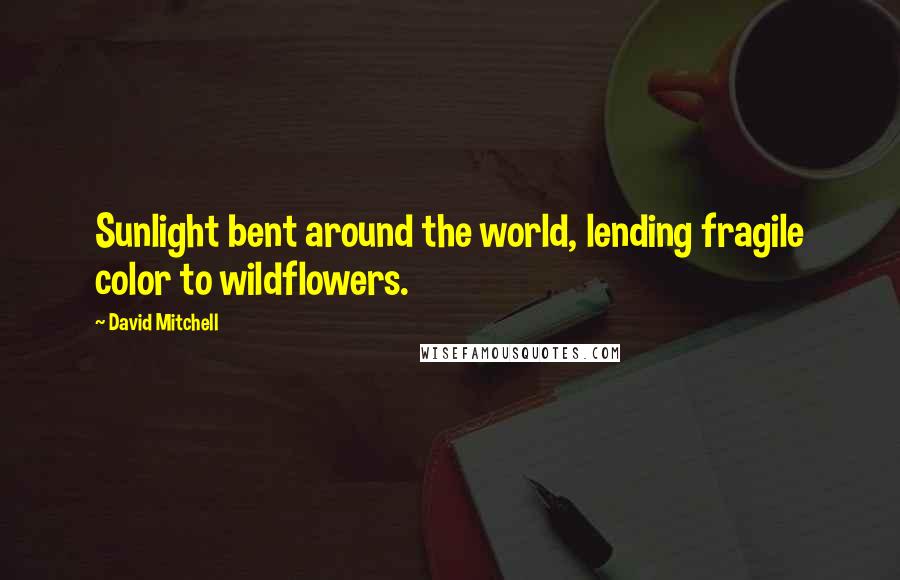 David Mitchell Quotes: Sunlight bent around the world, lending fragile color to wildflowers.