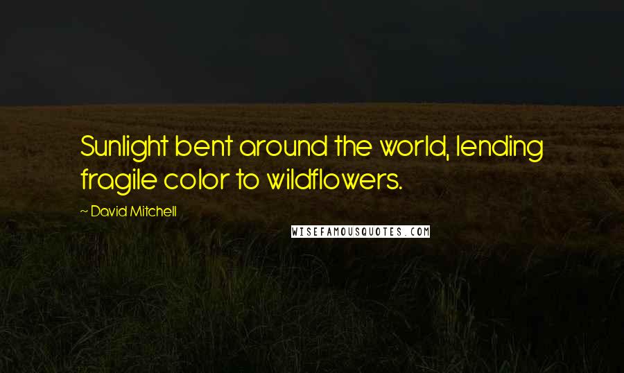 David Mitchell Quotes: Sunlight bent around the world, lending fragile color to wildflowers.