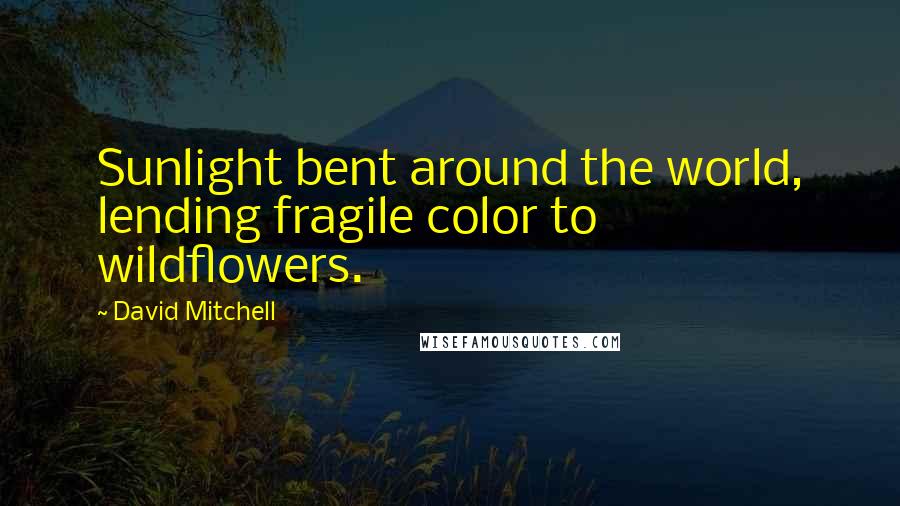 David Mitchell Quotes: Sunlight bent around the world, lending fragile color to wildflowers.