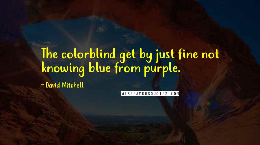 David Mitchell Quotes: The colorblind get by just fine not knowing blue from purple.