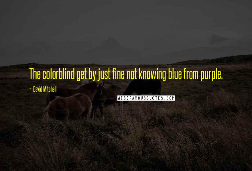 David Mitchell Quotes: The colorblind get by just fine not knowing blue from purple.