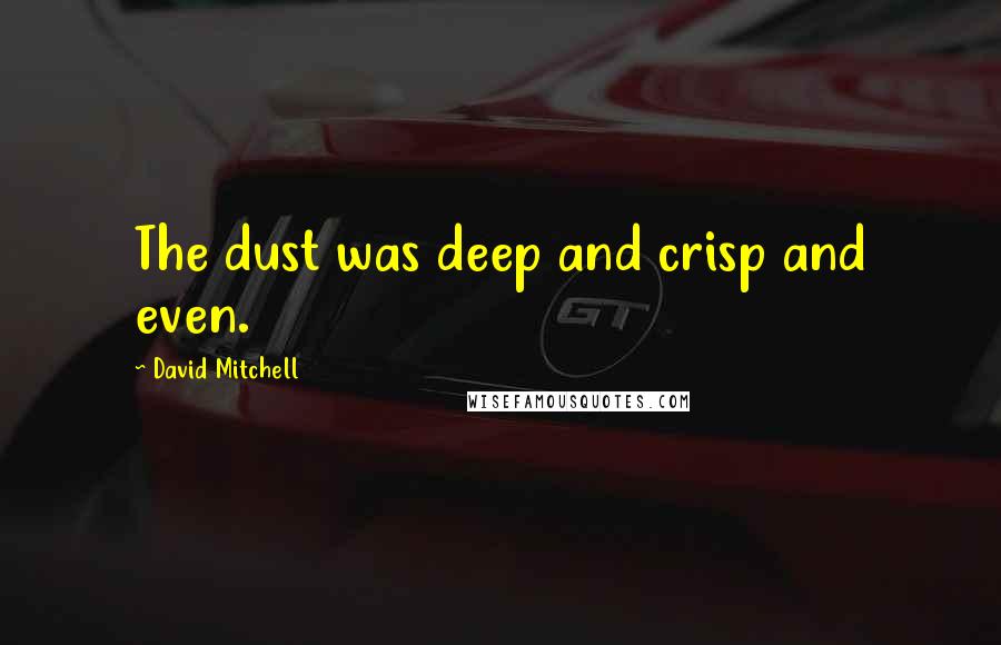 David Mitchell Quotes: The dust was deep and crisp and even.