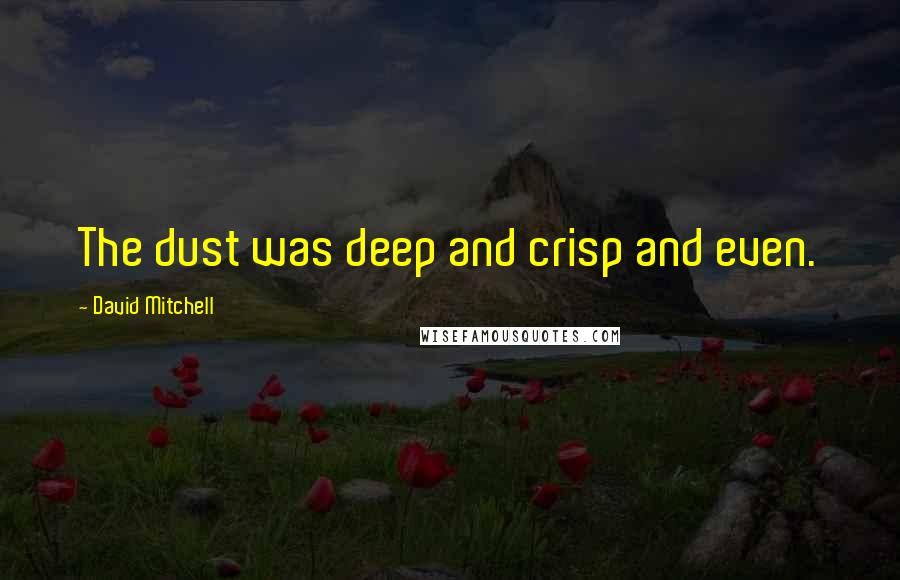 David Mitchell Quotes: The dust was deep and crisp and even.