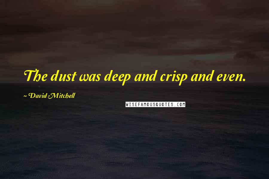 David Mitchell Quotes: The dust was deep and crisp and even.