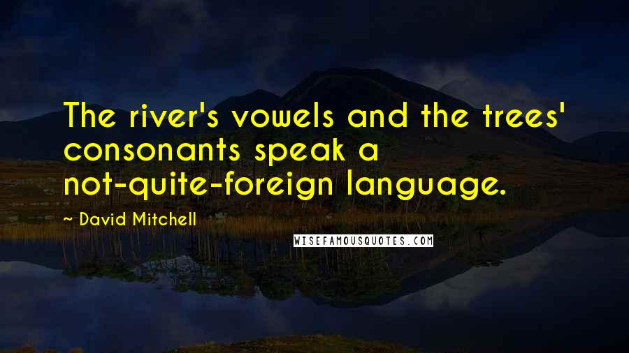 David Mitchell Quotes: The river's vowels and the trees' consonants speak a not-quite-foreign language.