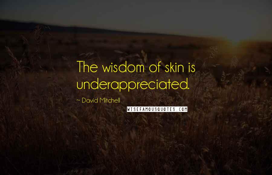 David Mitchell Quotes: The wisdom of skin is underappreciated.