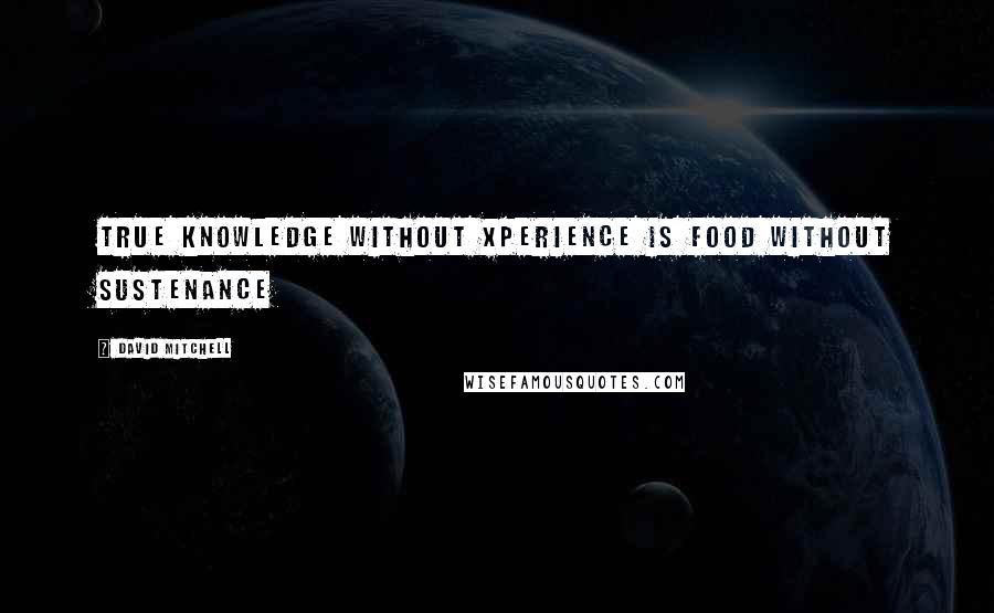 David Mitchell Quotes: True knowledge without xperience is food without sustenance