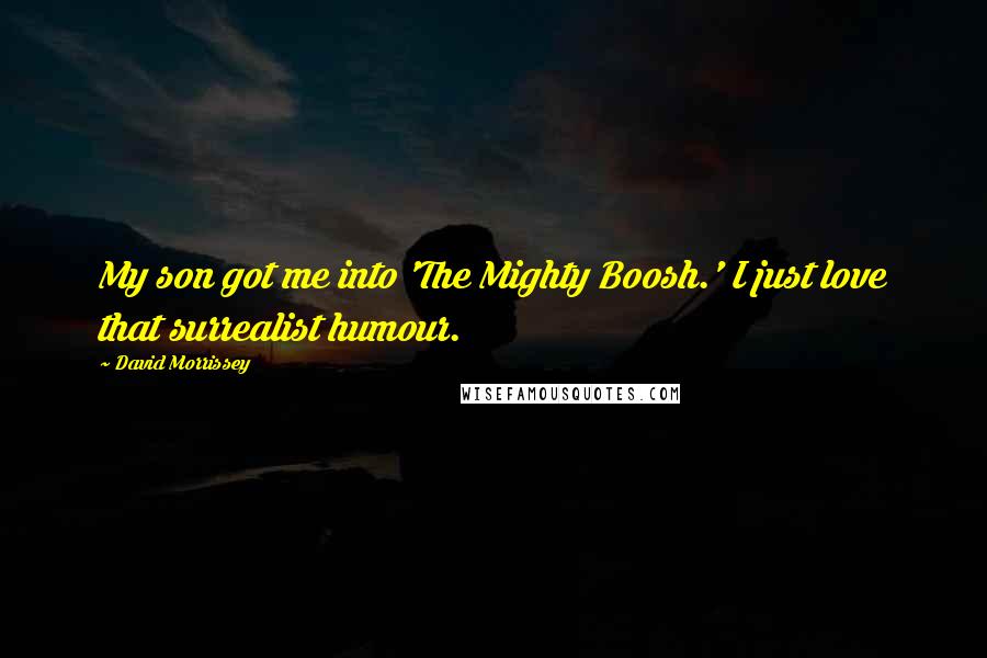 David Morrissey Quotes: My son got me into 'The Mighty Boosh.' I just love that surrealist humour.