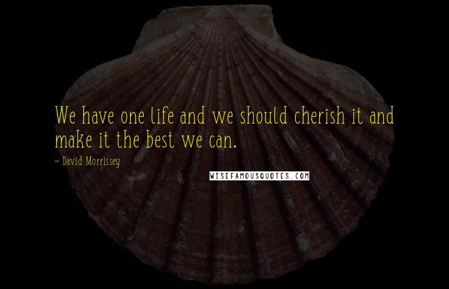 David Morrissey Quotes: We have one life and we should cherish it and make it the best we can.