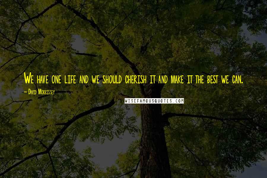 David Morrissey Quotes: We have one life and we should cherish it and make it the best we can.