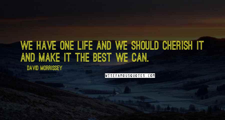 David Morrissey Quotes: We have one life and we should cherish it and make it the best we can.