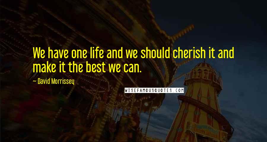 David Morrissey Quotes: We have one life and we should cherish it and make it the best we can.