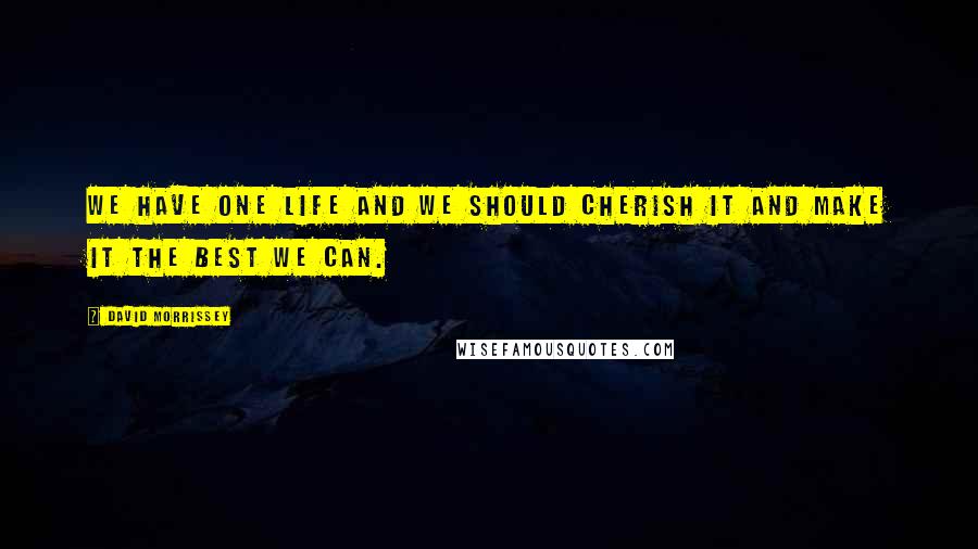David Morrissey Quotes: We have one life and we should cherish it and make it the best we can.