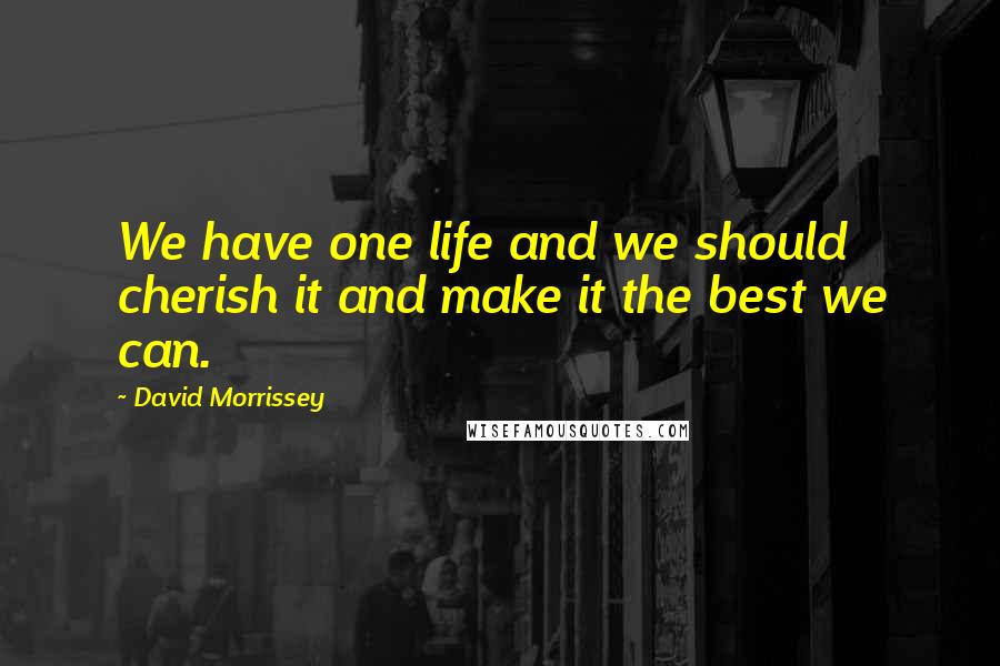 David Morrissey Quotes: We have one life and we should cherish it and make it the best we can.