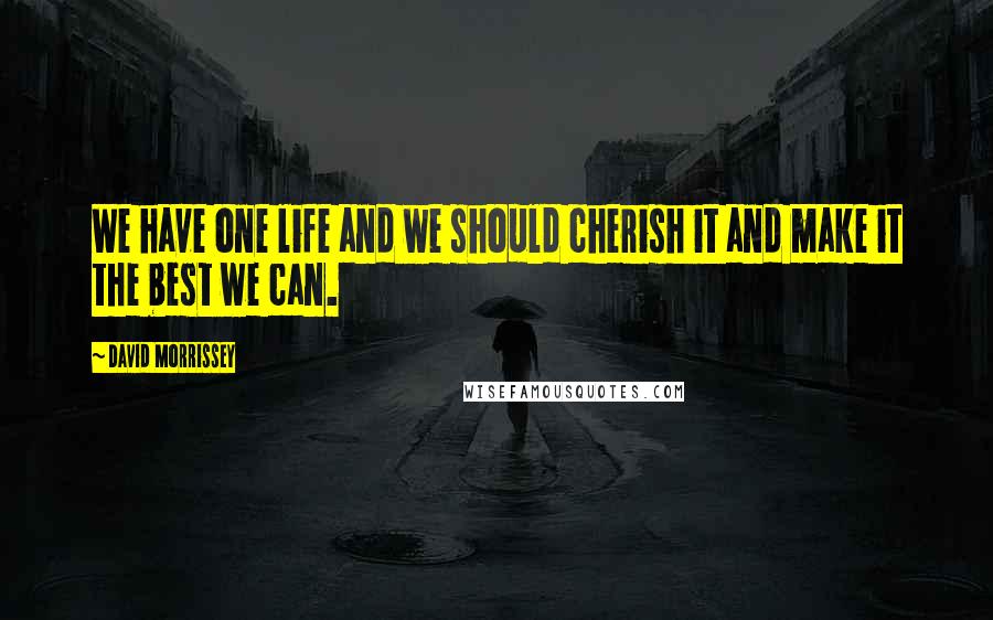 David Morrissey Quotes: We have one life and we should cherish it and make it the best we can.